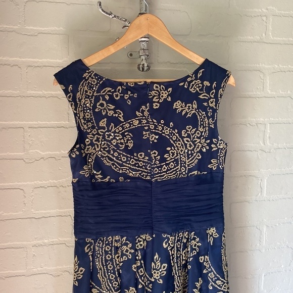 Coldwater Creek dress tulle bead‎ & sequins detail lined size 8 blue & gold - Picture 6 of 7